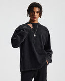 Distressed Aicd Wash Oversized  Long Sleeve Tees | Inflation Streetwear