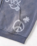 INFLATION Graffiti Washed Zip Up Hoodies