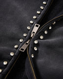 Monkey Washed Rhinestone Studded Zip Up Hoodie | Inflation Streetwear