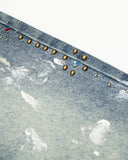 Acid Wash Beaded Studded Flared Baggy Jeans | Inflation Streetwear