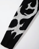 Tribal Flame Jacquard Zip Knit Cardigan | Inflation Streetwear