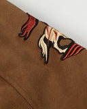 Horse Embroidery Suede Clasp Padded Jacket | Inflation Streetwear