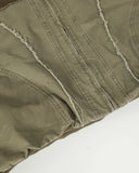 High Neck Distressed Washed Hooded Jacket | Inflation Streetwear