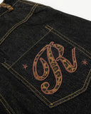 Leopard Pactchwork Embroidery Baggy Jeans | Inflation Streetwear