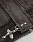 Acid Wash Metal Clasp Cargo Jacket | Inflation Streetwear