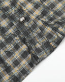 Distressed Dirty Wash Plaid Long Sleeve Shirt | Inflation Streetwear