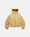 High Collar Fleece Double Zip-Up Hoodies | Inflation Streetwear