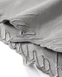 Embroidered Frayed Hem Oversized T-Shirt | Inflation Streetwear