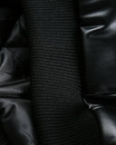 PU Leather Embroidered Faux Fur Jacket | Inflation Streetwear