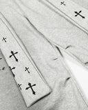 Cross Print Acid Wash Baggy Sweatpants | Inflation Streetwear