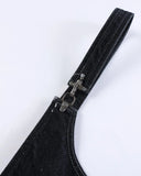 Asymmetric Buckle Denim Overalls Jeans | Inflation Streetwear