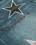 Acid Washed Star Embroidered Barrel Jeans | Inflation Streetwear
