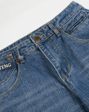 Cinch Back Washed Bamboo Weave Baggy Jeans | Inflation Streetwear