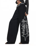 Gothic Graphic Wide Leg Sweatpants | Inflation Streetwear