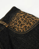 Leopard Pactchwork Embroidery Baggy Jeans | Inflation Streetwear