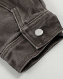 Acid Wash Metal Clasp Cargo Jacket | Inflation Streetwear