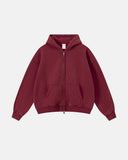 Vintage Washed Fleece Boxy Zip Hoodie | Inflation Streetwear