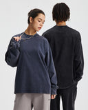 Distressed Aicd Wash Oversized  Long Sleeve Tees | Inflation Streetwear