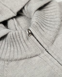 Grey Zip Up Knitwear Hooded Sweaters | Inflation Streetwear