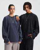 Distressed Aicd Wash Oversized  Long Sleeve Tees | Inflation Streetwear