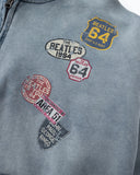 Blue Distressed Acid Wash Zip Up Hoodies | Inflation Streetwear