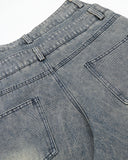 Rhinestone Cross Double Waist Denim Jorts | Inflation Streetwear