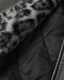 Monkey Wash Denim Leopard Faux Fur Jacket | Inflation Streetwear