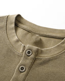 Distressed Wash Waffle Henley T-Shirt | Inflation Streetwear