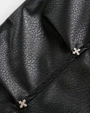 Totem Embroidered PU Sleeve Varsity Jacket | Inflation Streetwear