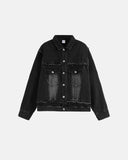 Distressed Frayed Denim Jacket | Inflation Streetwear