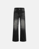 Whisker Washed Flared Baggy Jeans | Inflation Streetwear