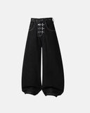 Asymmetric Buckle Denim Overalls Jeans | Inflation Streetwear
