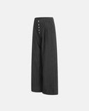Pinstripe Button-Down Straight Leg Pants | Inflation Streetwear