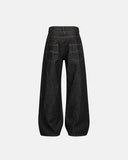 Cinch Back Raw Wide Leg Baggy Jeans | Inflation Streetwear