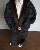 Faux Fur Pinstripe Padded Jacket | Inflation Streetwear