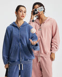 French Terry Acid Wash Zip Up Hoodies | Inflation Streetwear