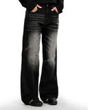 Whisker Washed Flared Baggy Jeans | Inflation Streetwear