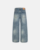 Acid Wash Beaded Studded Flared Baggy Jeans | Inflation Streetwear