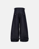 Buttons Up Raw Blue Baggy Jeans | Inflation Streetwear