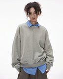 Boxy Fit Henley Collar Sweatshirt | Inflation Streetwear