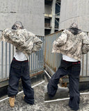 Double Waist Embroidered Baggy Cargo Jeans | Inflation Streetwear