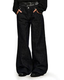 Double Waist Raw Denim Straight Leg Jeans | Inflation Streetwear