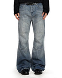 Acid Washed Stitching Flared Denim Jeans | Inflation Streetwear