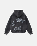INFLATION Graffiti Washed Zip Up Hoodies