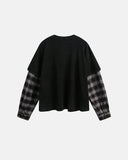 Distressed Plaid Layered Long Sleeve Tees | Inflation Streetwear