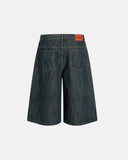Minimalist streetwear long jorts with relaxed fit