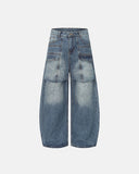 Washed Panel Baggy Barrel Jeans | Inflation Streetwear