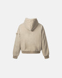 Faux Fur Lined Washed Hooded Jacket | Inflation Streetwear