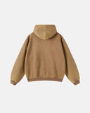 INFLATION Washed Distressed Fleece Zip Up Hoodies