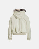 Faux Fur Lined Pearl-Embellished Hooded Jacket | Inflation Streetwear